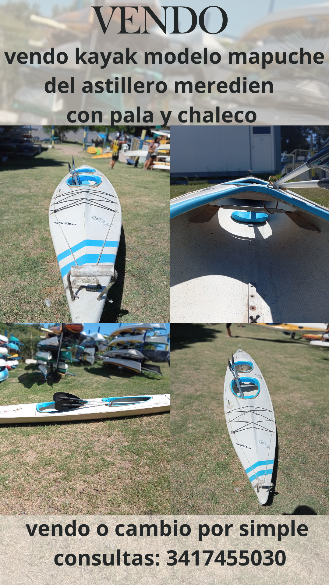 kayak doble modelo mapuche de astillero meridien - Imagen principal