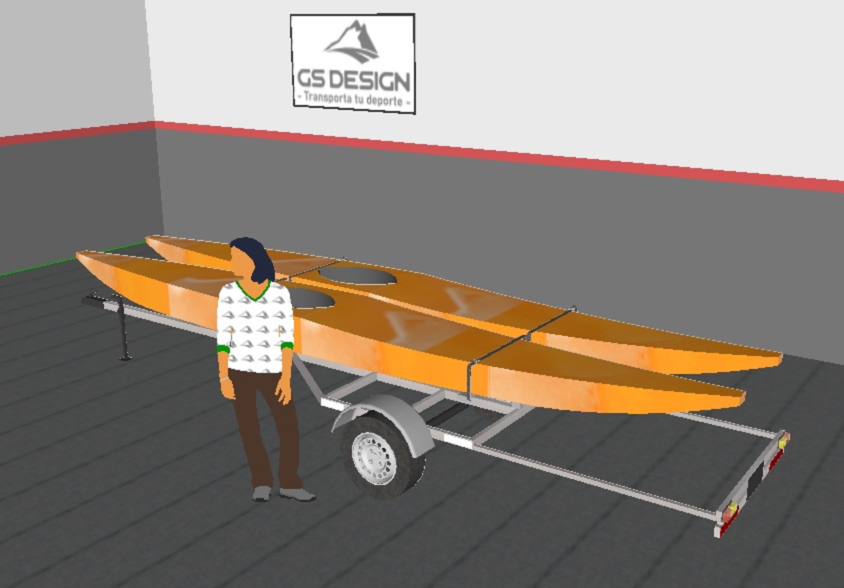 Trailer Para 2 Kayaks O Sup Modelo 2k - Gs Design - Foto 2