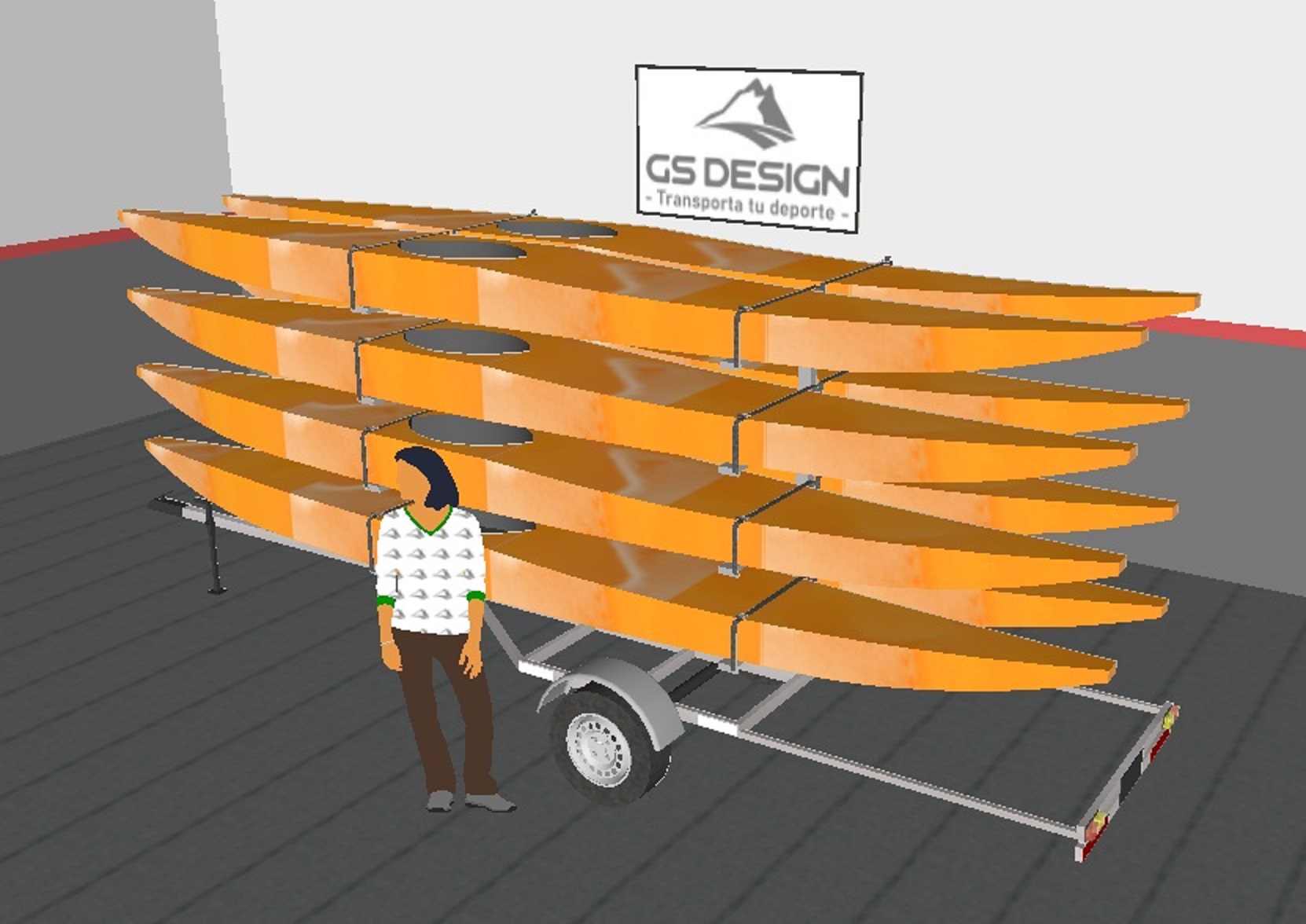 Trailer Para 8 Kayaks O Sup Modelo 8k - Gs Design - Foto 3