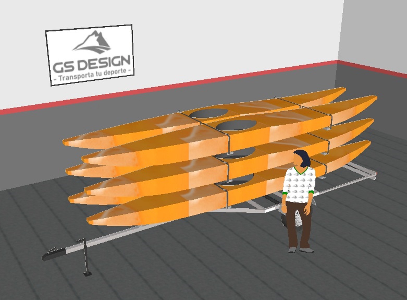 Trailer Para 6 Kayaks O Sup Modelo 6k - Gs Design - Foto 4