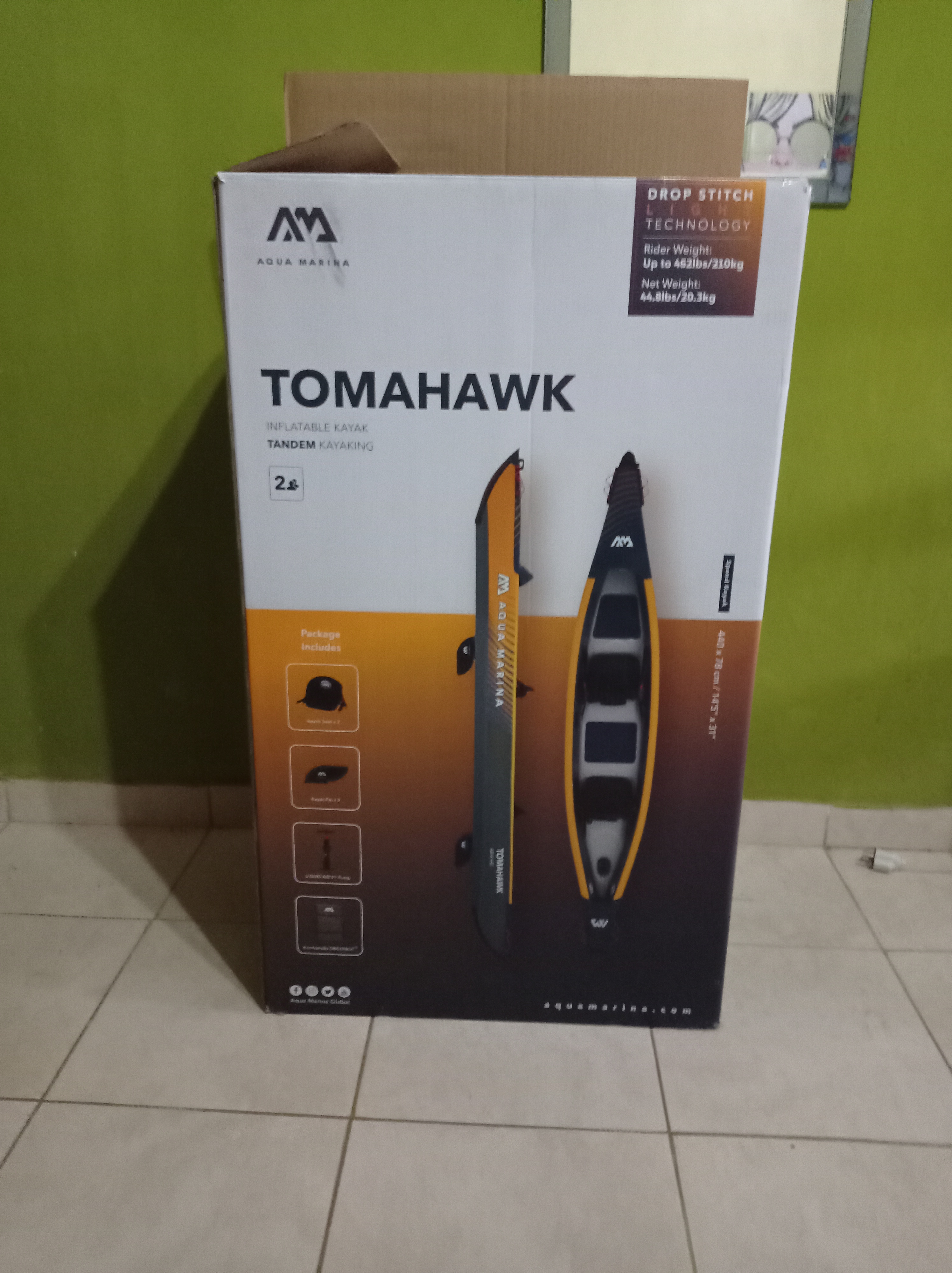 Kayak Aqua Marina Tomahawk air-k 440m para 2 personas Nuevo sin uso  - Foto 3