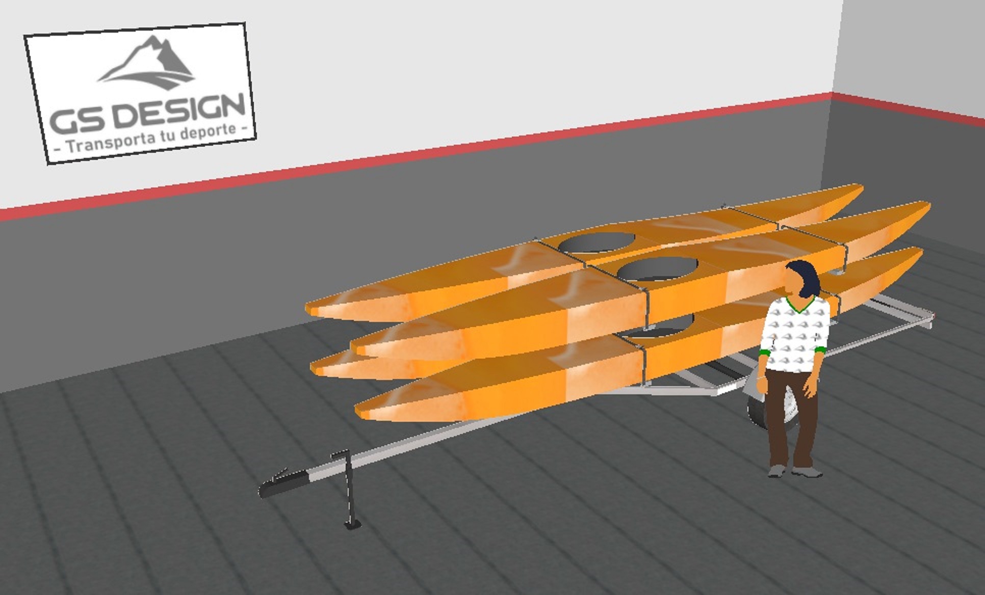 Trailer Para 4 Kayaks O Sup Modelo 4k - Gs Design - Foto 4