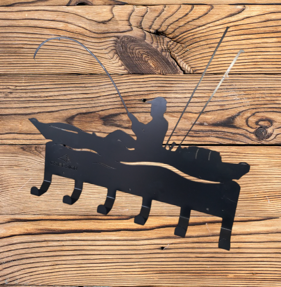 Perchero Pesca En Kayak Metálico - Gs Design - Imagen principal